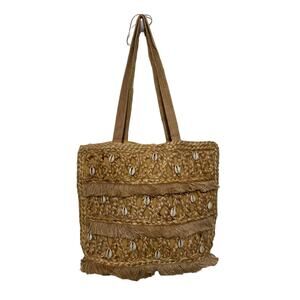 SALT + UMBER Isla Jute Seashell Tote Shoulder Bag Beach Travel Holiday Bohemian